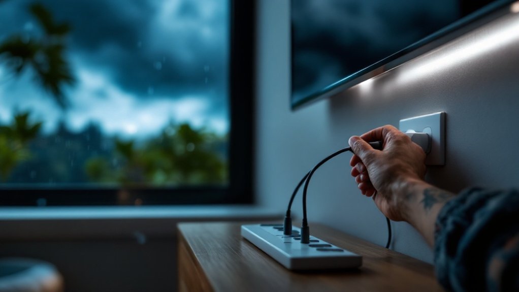 unplug electronics before storms